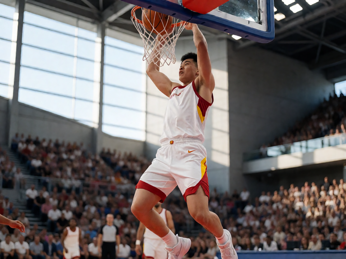 NBA篮球比赛现场球员扣篮画面